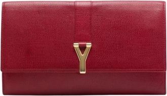 Saint Laurent Pre-owned Chyc Ligne Clutch - Dames - Vintage Clutch - Rood - ONE Size - Leer - Vintage
