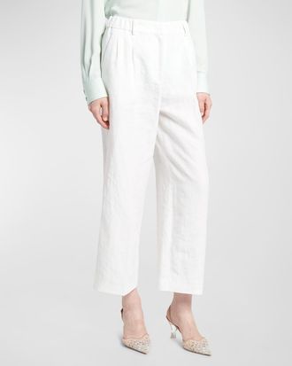 Giorgio Armani Linen Straight-Leg Trousers