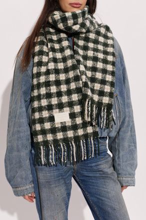 Acne Studios Scarf With A Check Pattern, Unisex, Green