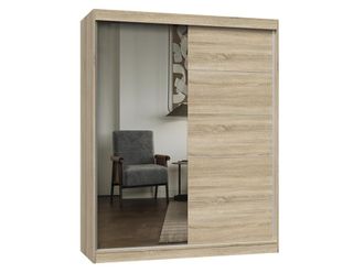 Topeshop Iga 160 A/c - Armario Con 2 Puertas Correderas - 1 Espejo - L. 160 Cm - Sonoma