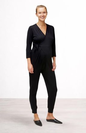 Nom Maternity Amabella Maternity & Nursing Jumpsuit in Black at Nordstrom, Size X-Small