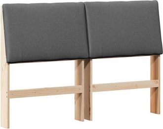 vidaXL Upholstered Headboard Dark Grey 140 cm Solid Pine Wood vidaXL