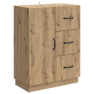 vidaXL Aparador Roble Artesanal 66 X 34,5 X 87 Cm Madera De Ingenier&iacute;a Vidaxl