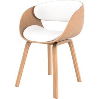 Rendez-Vous Déco Silla de madera clara y pu blanco - Adelmar