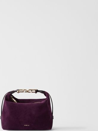 Furla Tonie Borsa A Spalla Xl Toni Winter Bloom Viola Camoscio Donna