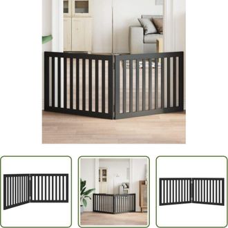 vidaXL Cancello per cani pieghevole - Cancello per Cani Pieghevole 2 Pannelli Nero 160cm Legno Pioppo
