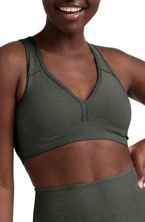 Beyond Yoga Lift Your Spirits Sports Bra in Dusty Forest Heather at Nordstrom, Size X-Small