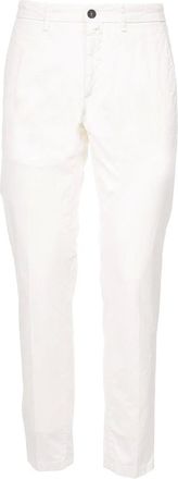 Siviglia Slim-fit Trousers, male, White, W36, Slim Fit Cotton Gabardine Trousers