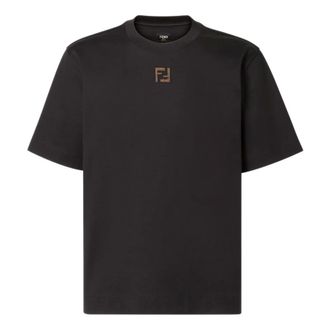 Fendi Short-sleeved Crew-neck T-shirt - male - Fendi - T-Shirts - Black - S - Tops