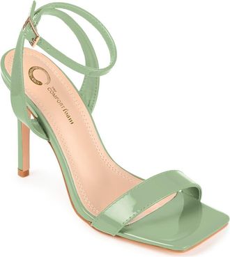 Journee Collection Dorian Ankle Strap Stiletto Sandal in Sage at Nordstrom Rack, Size 11