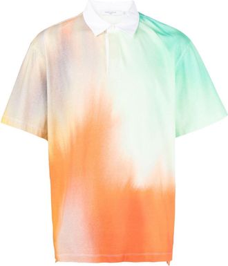 Maison Kitsun&eacute; abstract-print polo shirt - men - Cotton - S - Green