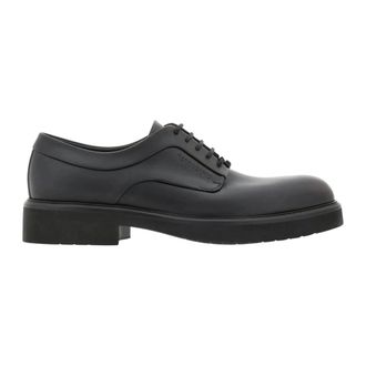Ferragamo Cervantes Veterschoenen - Heren - Veterschoenen - Zwart - 46 EU - Leer - Schoenen