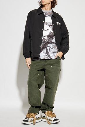 A Bathing Ape Patterned T-shirt, Mens, Grey