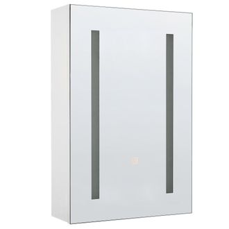 Beliani Beliani - Armario De Pared Blanco Led 40 X 60 Cm Con Espejo Almacenamiento Ba&ntilde;o Minimalista Moderno Cameron