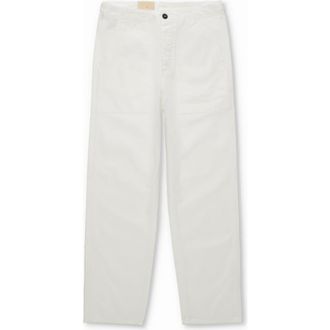 Fortela Newfatigue Herringbone Cotton Fatigue Trousers in White at Nordstrom, Size 35 Eu