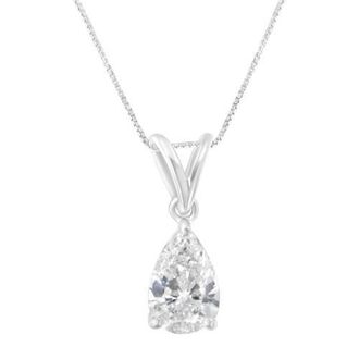 House of Brilliance IGI certified 10K White Gold 1/2 cttw Diamond Pear Pendant Necklace at Nordstrom