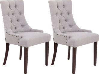 Clp Clp - Set 2 Poltrone Pranzo Aberdeen In Tessuto Antico Grigio