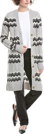 Isla Idol Wave Stitch Wool & Cashmere-Blend Long Cardigan