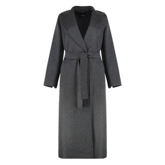 Max Mara Belted Coats, female, Gray, Size: 2XS Poldo Wrap Coat