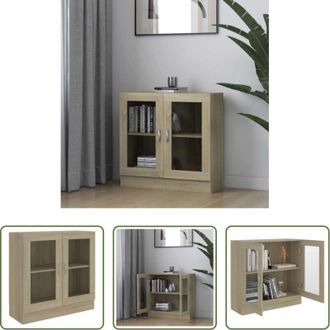 vidaXL vidaXL Mobile con vetrina - Vetrina Rovere Sonoma 82,5x30,5x80 cm in Legno Multistrato