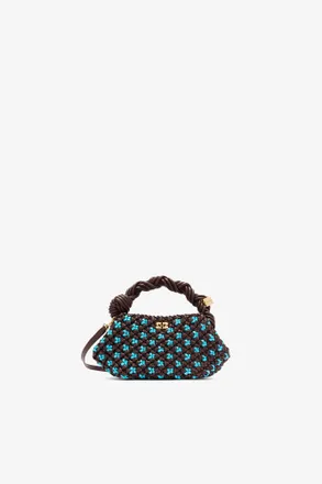 Ganni Brown Mini Bou Bag in Braided
