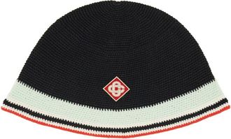Casablanca Crochet Hat With Logo-Donna