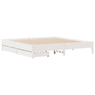 Berkfield Home Full Bed Frame without Mattress White 200x200 cm Solid Wood Pine