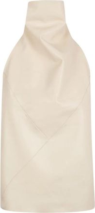 Cortana Tulip Halter Top - Dames - Tops zonder mouwen - Beige - L - Leer - Tops