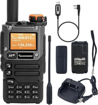 OEM Uvk5(8) Walkie Talkie Am/fm/dtmf De 200 Canales Con Carga Tipo C, Recepci&oacute;n De Tres Frecuencias, Con Cable De Programaci&oacute;n Usb