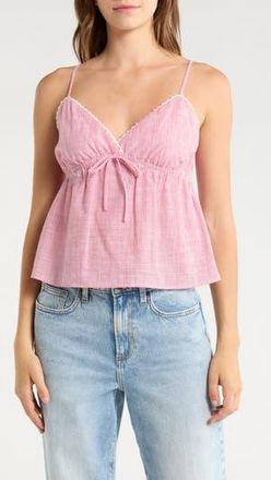 Madden Girl Crochet Trim Babydoll Tank in Red at Nordstrom Rack, Size X-Large