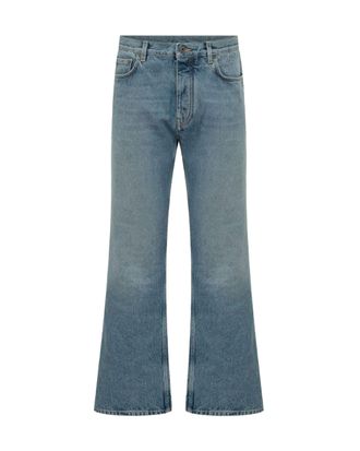 Off-white Half Arrow Slim Fit Jeans in Medium Blue Denim