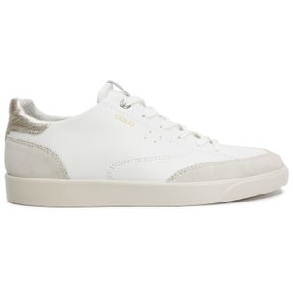 Ecco Ecco Street Lite 212853 Nubuck Leather Womens Low Top Trainers - Limestone White Pure Whte Gold - Size:UK 5-5.5