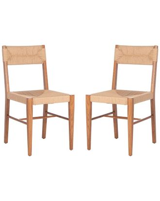 Safavieh Couture Set Of 2 Cody Rattan Dining Chairs