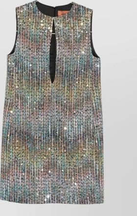 Missoni sequin dress sleeveless keyhole neckline knee length