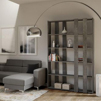 Itamoby Librer&iacute;a De Pared Sal&oacute;n Dise&ntilde;o Gris Moderno Kato A Small Concrete