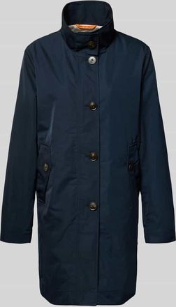 Fuchs Schmitt Mantel mit Stehkragen und Knopfleiste in Marine, Gr&ouml;&szlig;e 36