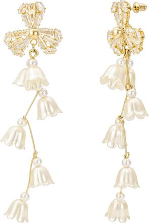 Untamed Petals Soiree Crystal Drop Earrings in Gold at Nordstrom