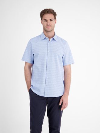 Lerros Kurzarmhemd LERROS, Herren, Gr. XXL, N-Gr, blau (cobalt blau), Web, Obermaterial: 98% Baumwolle, 2% Elasthan, gemustert, regular fit taillenbedeckt, H