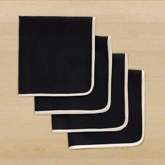 Solino Home Linen Dinner Napkins Set of 4, 20 x 20 Inch for Dining Table, Holiday and Everyday Table Decor - Kensington in Black at Nordstrom, Size