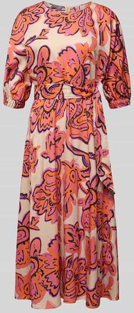 White Label Midikleid mit Bindeg&uuml;rtel in Orange, Gr&ouml;&szlig;e 36