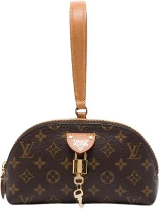Louis Vuitton Pre-owned Monogram Canvas Clutch - Dames - Vintage Clutch - Bruin - ONE Size - Leer - Vintage