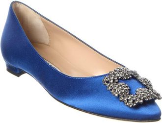Manolo Blahnik Hangisi Satin Flat