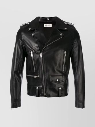 Saint Laurent lamb leather biker jacket