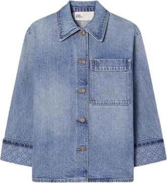 Tory Burch Denim Barn Jacket - Dames - Spijkeroverhemden - Blauw - S - Denim - Overhemden