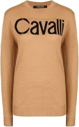 Roberto Cavalli Logo Jacquard Wool Jumper, Size Medium