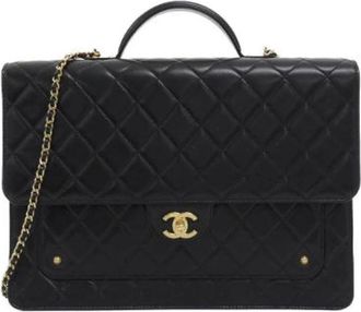 Chanel Pre-owned Lamslederen Schoudertas - Dames - Vintage Handtas - Zwart - ONE Size - Leer - Vintage