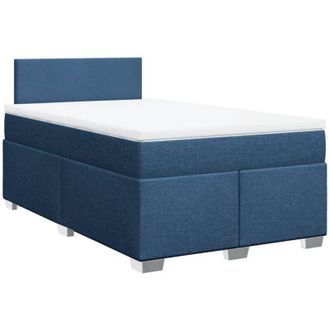 vidaXL Cama Box Spring Con Colch&oacute;n Tela Azul 120x190 Cm Vidaxl