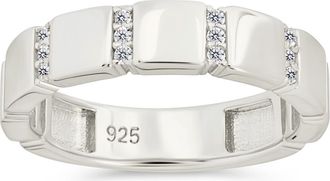 Sterling Forever Bradley Cubic Zirconia Ring in Silver at Nordstrom, Size 9
