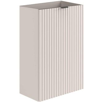 Vente-Unique Mobile per lavamani rigato con anta reversibile beige - H60 x L40 x P22 - VAHIRA