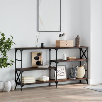 vidaXL Vidaxl - Mesa Consola Madera De Ingenier&iacute;a Marr&oacute;n Roble 150x29x76,5 Cm